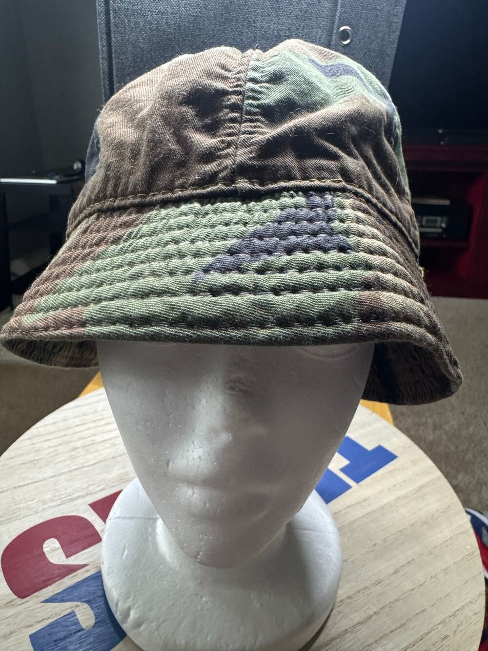 Vintage America Jones Camo Bucket Hat Mens Medium Hunting Outdoor USA Made